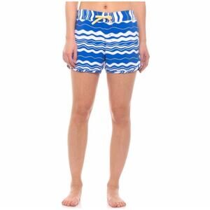 Columbia PFG Board Swim Shorts Cool Coast II Womens Sz XL Blue Stripe Omni-Shade